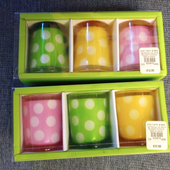 3 Votive Candles Yellow Pink And Green - Picture 2 of 3